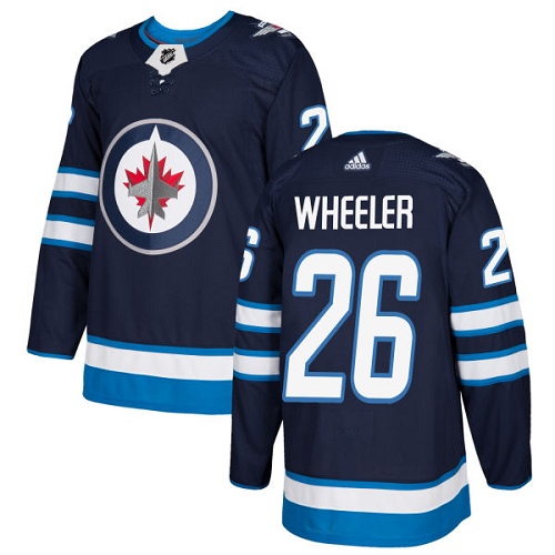 Adidas Winnipeg Jets 26 Blake Wheeler Navy Blue Home Authentic Stitched Youth NHL Jersey